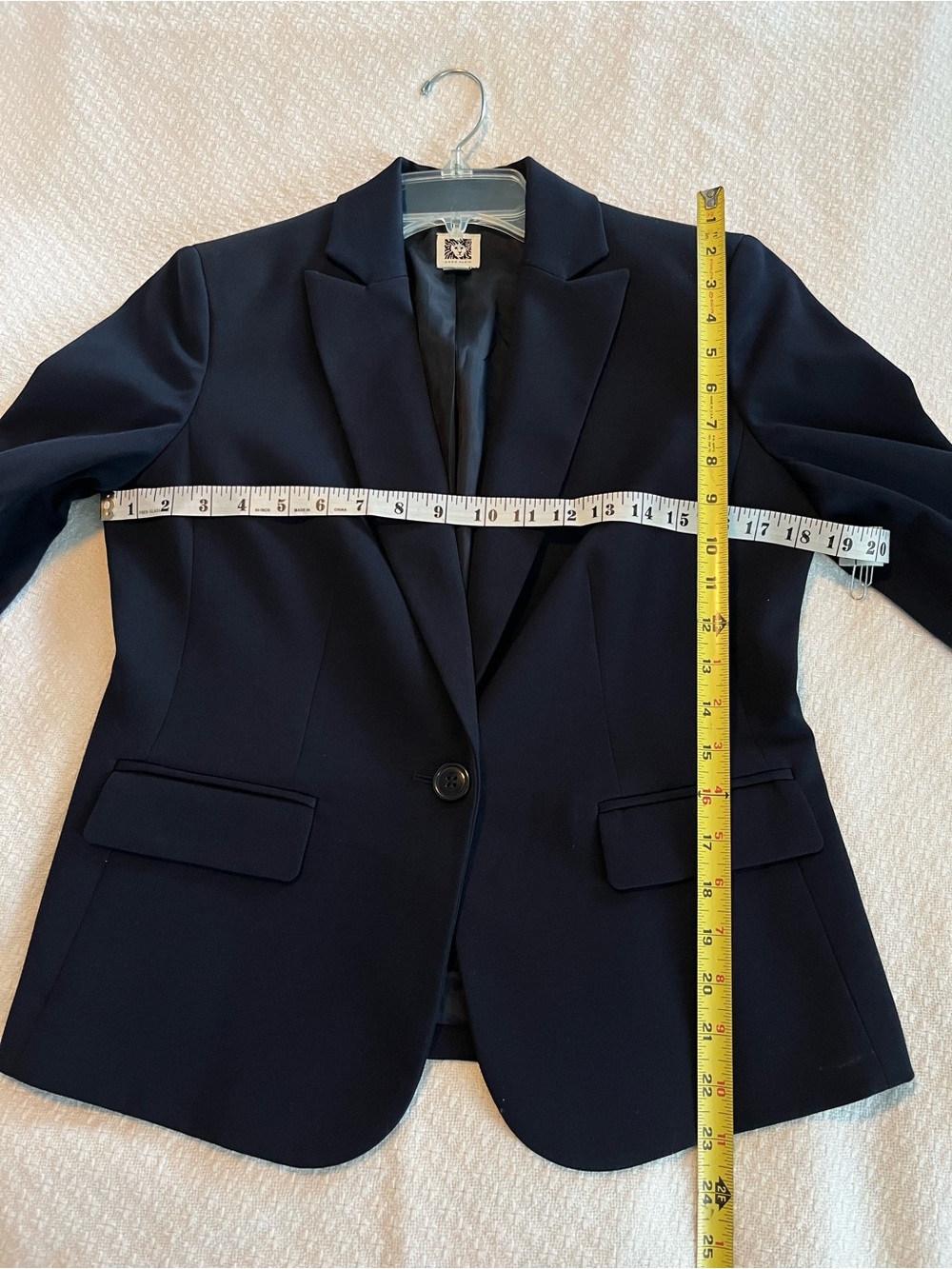 Anne Klein Women’s Navy Single-Button Lined Blazer Tailored Jacket Size 8 EUC - Picture 4 of 10
